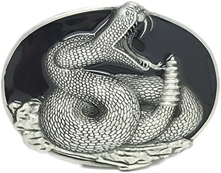 Vintage Wild Snake Attacking Rattlesnake Belt Buckle Western Cowboy Animal