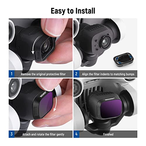NEEWER ND Filter Set Compatible with DJI Mini 3/DJI Mini 3 Pro, Neutral Density Filter Drone Lens Accessories with Lightweight Frames&HD Multi-Coated Optical Velter, 6pcs CPL ND8 ND16 ND32 ND64 ND128
