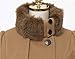 Women's Fashion Faux Fur Lapel Double-breasted Thick Wool Trench Coat Jacket