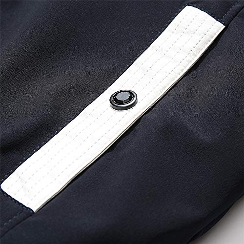 Hanican Men Winter Coat Faux Fur Hooded Patchwork Jacket Fashion Thicken Cotton Outerwear, Black, XXL