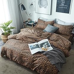 mixinni Leopard Comforter Set Full-3 Pieces Animal