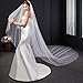 EllieHouse Women's 2 Tier Simple White Wedding Bridal Veil With Comb L11WT