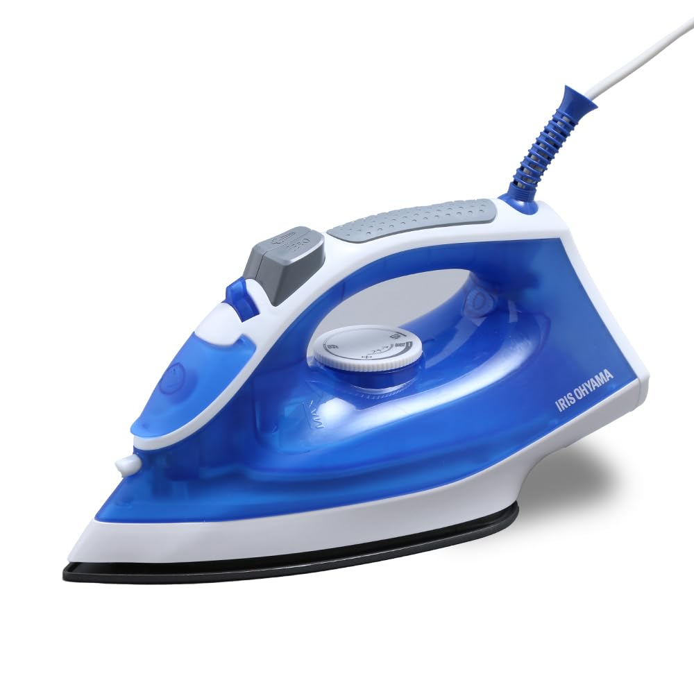 アイリスオーヤマ(IRIS OHYAMA) スチームアイロン コード付 最短30秒スピード立上 フッ素加工 2段階スチーム 霧吹き機能 スチームショット 大容量タンク ブルー SIR-01-A商品画像