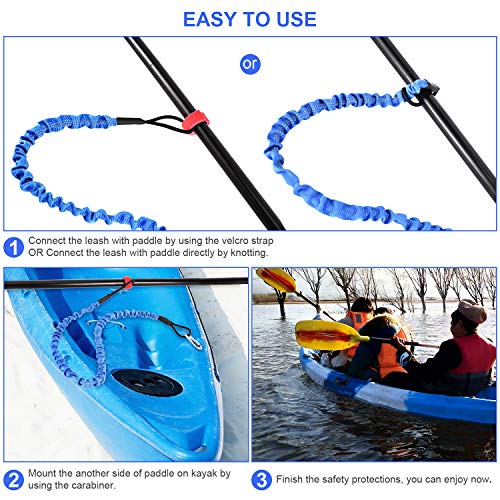 FIRINER Paddle Leash Set 2 Pack Stretchable Kayak Paddle Leash Tether