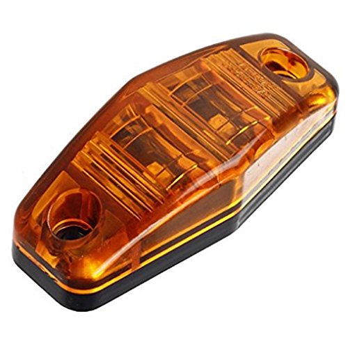 NEW SUN 6pc Amber Clearance LED Lights 2 Diode Side Fender Markers Surface Mount Design Truck Trailer Camper Lights Waterproof DOT Approved