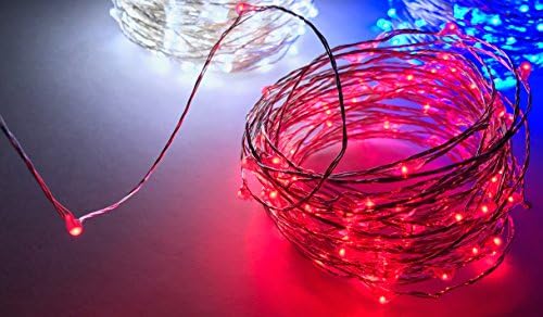 Red Firefly String Lights. 100 FT LED. 2 Pack Bundle Indoor or Outdoor Lights for Christmas, Holidays and Party's.
