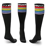 KKUP2U Compression Socks for Men & Women, Medical20-30 mmHg Graduated Compression for Flight, Maternity, Athletics, Travel, Nurses, Running - Boost Stamina, Circulation & Recovery - Rainbow M