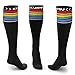 KKUP2U Compression Socks for Men & Women, Medical20-30 mmHg Graduated Compression for Flight, Maternity, Athletics, Travel, Nurses, Running - Boost Stamina, Circulation & Recovery - Rainbow M