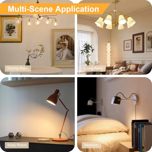 GY E14 LED Bulb Warm White 8W 3000K 880 Lumens, E14 LED C37 Candle Bulbs with Fine Thread, Not Dimmable – Class C Low Consumption, 12 Pieces