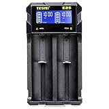 LCD Display Speedy Universal Battery Charger, TESIYI E2S Smart Charger for Rechargeable Batteries Ni-MH Ni-Cd A AA AAA C, Li-ion 21700 18650 26650 26500 22650 20700 18490 18350 17650 17335 14500