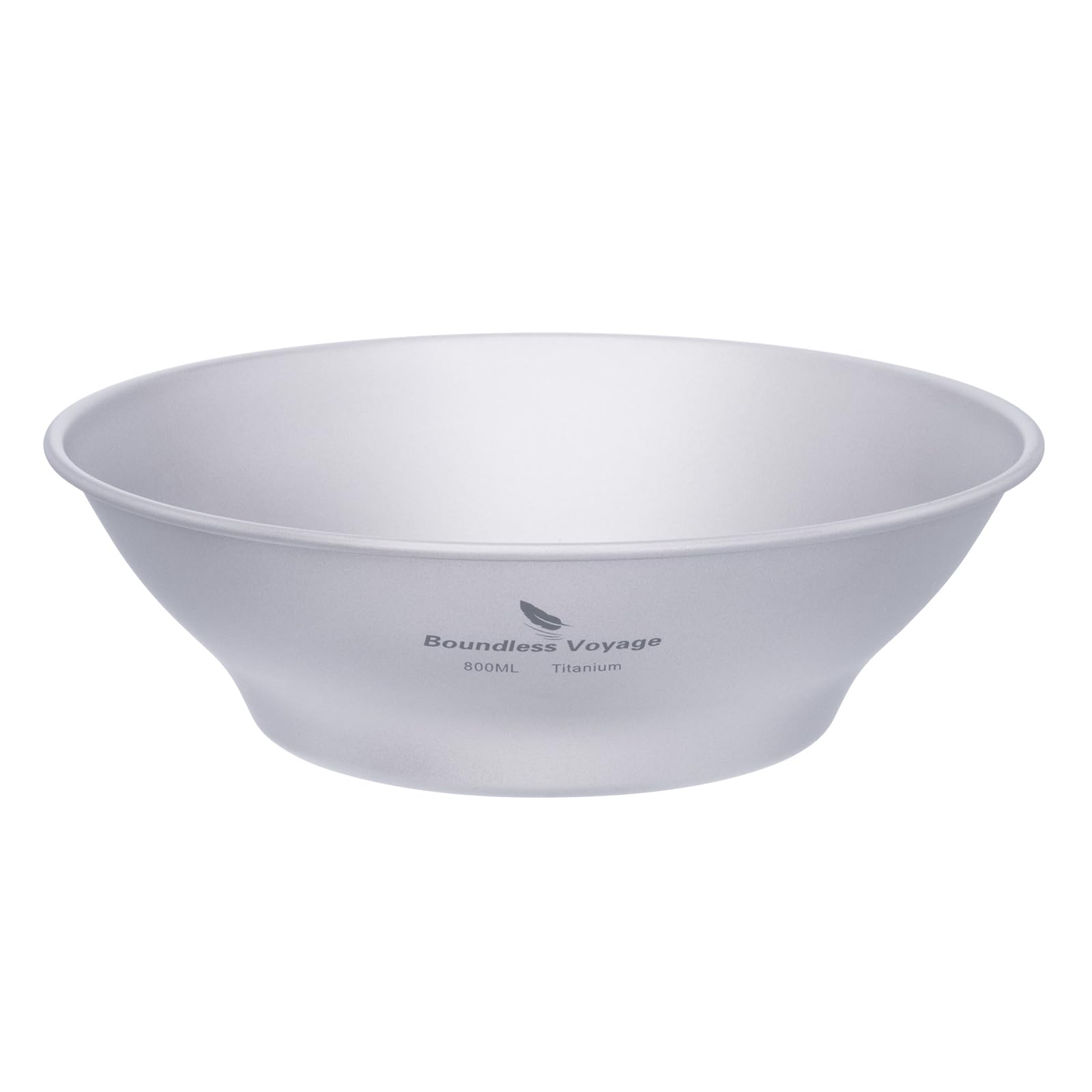 iBasingo 800ml Titanium Bowl - Ultralight Single-Walled Salad and Rice Bowl for Camping, Gym, Outdoor Dining - Portable Stackable Tableware With Carry Bag Ti1107T