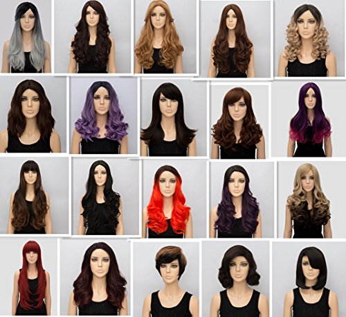 Alacos Fashion Curly Wavy Synthetic Christmas Costumes Party Wigs for Men And Women +Wig Cap - Image 2