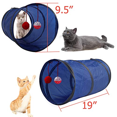 M JJYPET Cat Toys Kitten Toys Assortments(30 Packs),2 Way Tunnel,Cat Balls with Bells,Cat Feather Toy,Cat Mice Toy,Cat Crinkle Balls,Puppy,Kitty,Kitten - Thumbnail 6