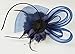 Women's Fascinators Hat Small Hairpin Feather Mesh Flower Hairclip (Navy Blue)