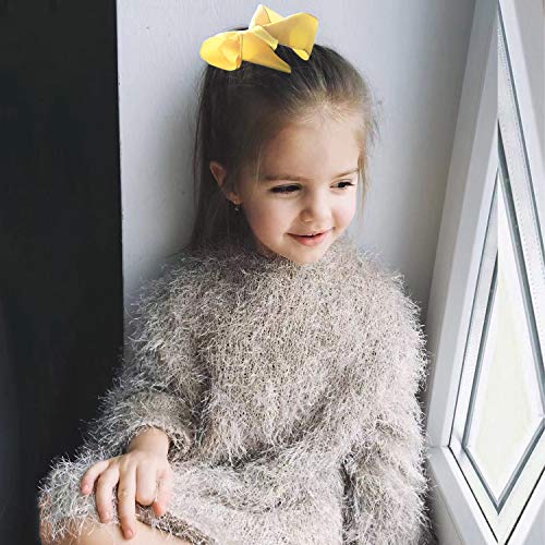 40pcs 4.5inch Gold Edge Bows Clips Boutique Grosgrain Ribbon Hair Bows Alligator Clips for Girls Infants Toddler Kids Children 20 Colors in Pairs Hair Accessories