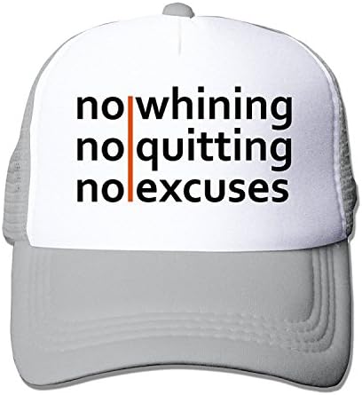 No Whining | No Quitting | No Excuses Mesh Fitted Trucker Baseball Hats Black