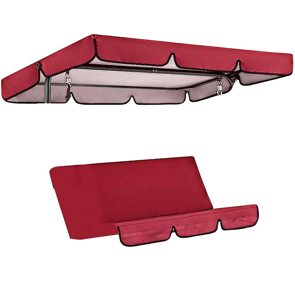 KENANLAN 3 Seater Swing Seat Garden Swing Bench Replacement Roof for 3 Seater Garden Swing, (red)