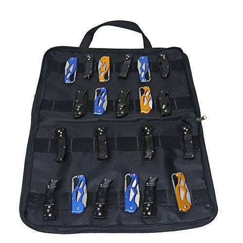 Large Pocket Knife Storage Case, Folding Knife Carrying Bag, 32 Pockets Small Knife Roll Pouch