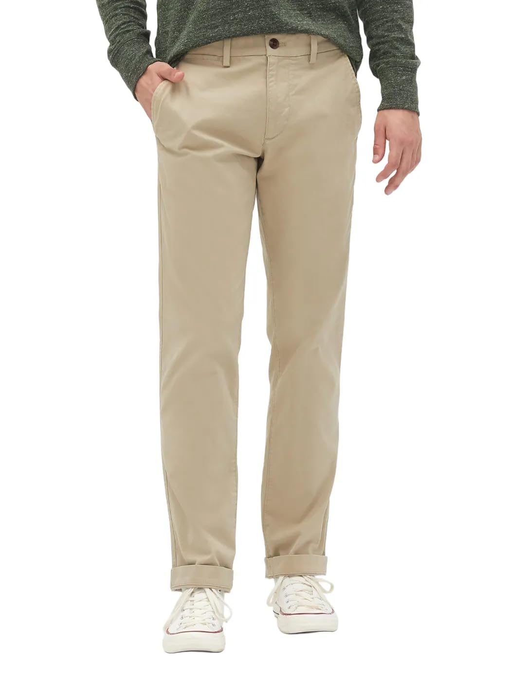 GAP Mens Essential Straight Fit Khaki Chino Pants Iconic Khaki 29X32 Image