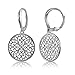 Hoops & Loops 925 Sterling Silver 21mm Medallion Filigree Floral Daisy Flower Design Leverback Earrings, Silver