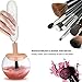 Makeup Brush Cleaner - Deep Clean and Dry All Size Makeup Brushes 360 Degree Rotation with 8 Rubber Collars In Seconds (Black+Pink)