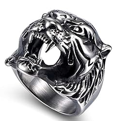 SAINTHERO Men's 316L Stainless Steel Ring Band