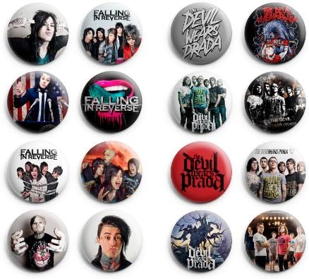 Falling in Reverse / The Devil Wears Prada Pinback Buttons 16Pcs 1.25 inch Best For Jacket,T-Shirts Mix Set