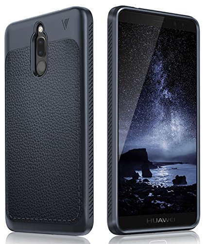 Huawei Mate 10 Lite Case, HualuBro [Perfect Fit] [Scratch Resistant] Slim Protective Shock Absorbing TPU Rugged Protection Textured Grip Thin Bumper Case Back Cover for Huawei Mate 10 Lite 2017 - Blue
