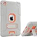 iPad Mini 4 Case,iPad Mini 4 Retina Case,BENTOBEN 3 in 1 Hybrid [Soft&Hard] Heavy Duty Rugged Stand Cover Shockproof Anti-Slip Anti-Scratch Full-Body Protective Case for iPad Mini 4, Grey/Orange