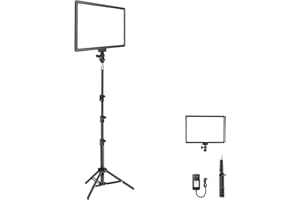 NEEWER 13" LED Video Light Panel, Studio Lighting Kit with Tripod Stand, Dimmable Bi Color Photo Key Light for Streaming Phot