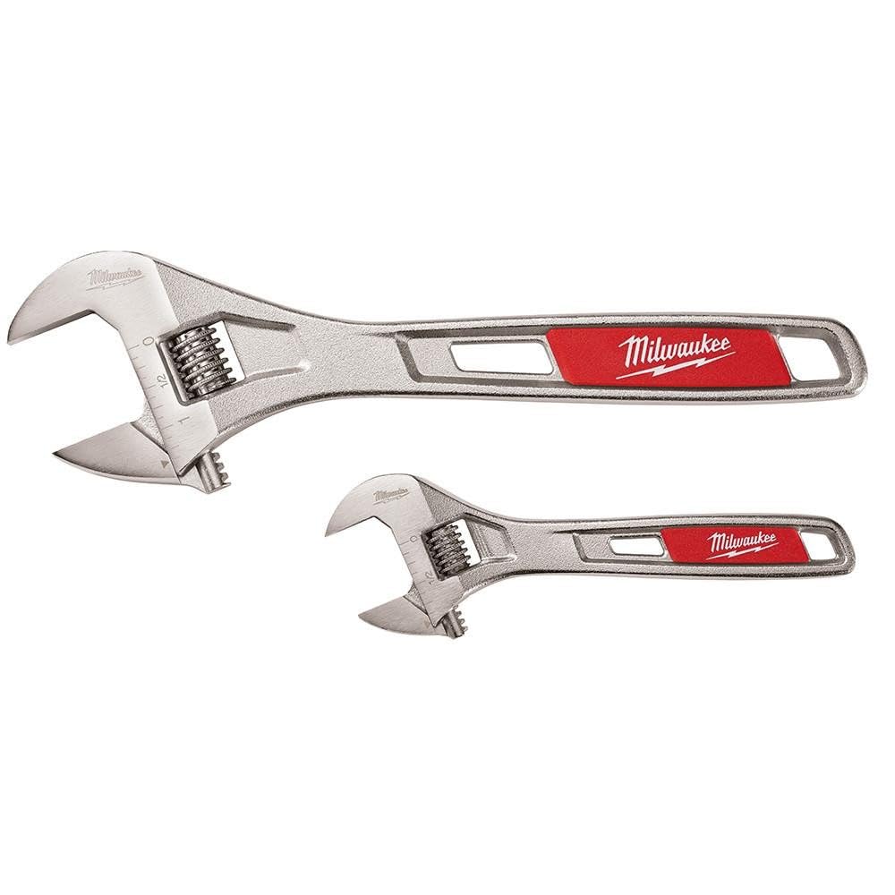 Milwaukee 48227400 6/10-Inch Adjustable Wrench Set - Silver/Red