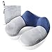BestMaxs Neck Pillow for Airplane Travel Inflatable Head Rest Support Train Plane Pillow for Adults Car Traveling Soft Sleeping Comfortable Velvet Cover Washable