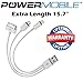 PowerMobileTM 3 in 1 Extra Length Premium Charging Cable for All Mobile Devices - Compatible With Apple iPhone, Android, Windows and Blackberry Phones and Tablets (15.7 Inch - 40cm)