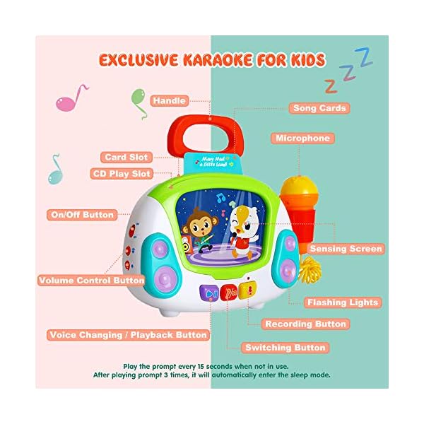 VATOS-Music-Toys-for-Kids-Baby-Musical-Toy-Karaoke-Music-Player-with-Singing-Recoding-Voice-Changing-Function-Early-Learning-Development-Einstein-Toy-for-Toddlers-Gift-for-Girls-2-Year-Old VATOS Music Toys for Kids, Baby Musical Toy Karaoke Music Player with Singing Recoding & Voice Changing Function Early…