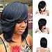 KRSI Short Pixie Cut Bob Synthetic Wigs for Black Women Natural Black Costume African American Wigs with Bangs Full Wigs That Look Real