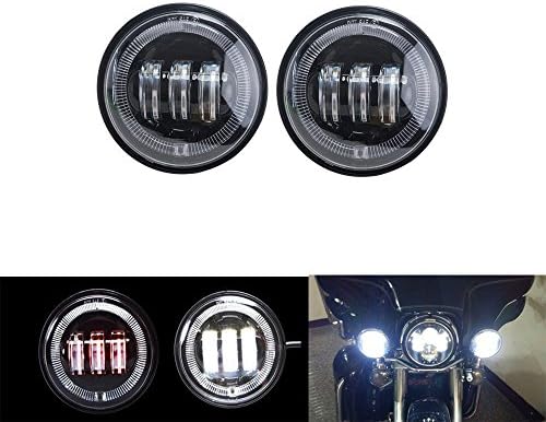Otps 30w 4.5 Inch OSRAM Daymaker LED Fog Lights With DRL /Amber Turn Signal Halo Ring Angel Eyes for Harley Davidson Motorcycles