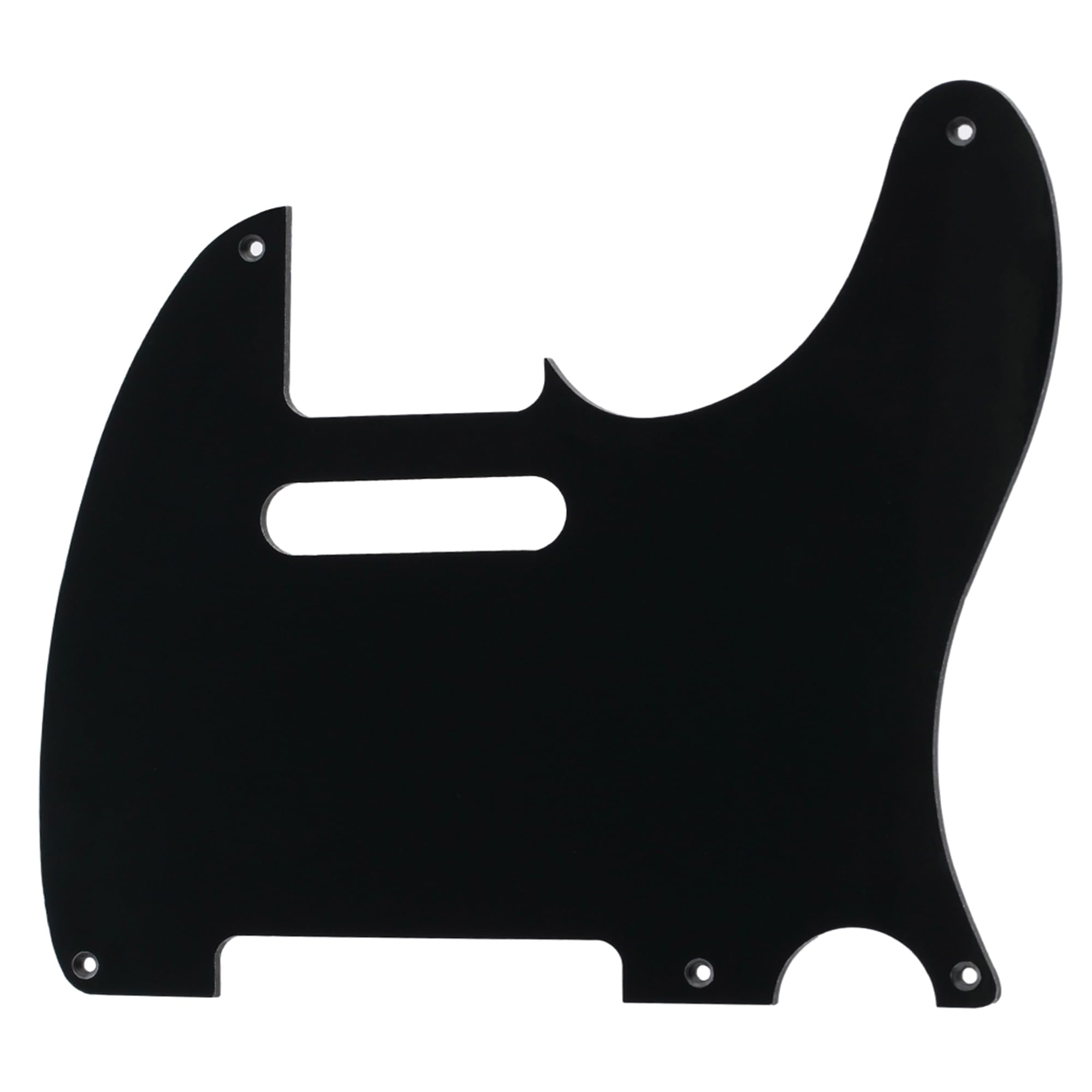 Musiclily 5 Hole Vintage Tele Pickguard for Fender American/Mexican Made Standard Telecaster Style Electric Guitar, 1Ply Black