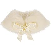 Flower Girls Wrap Shawl Princess Faux Fur Shoulder Cape Tippet Stole Wedding Dress Up