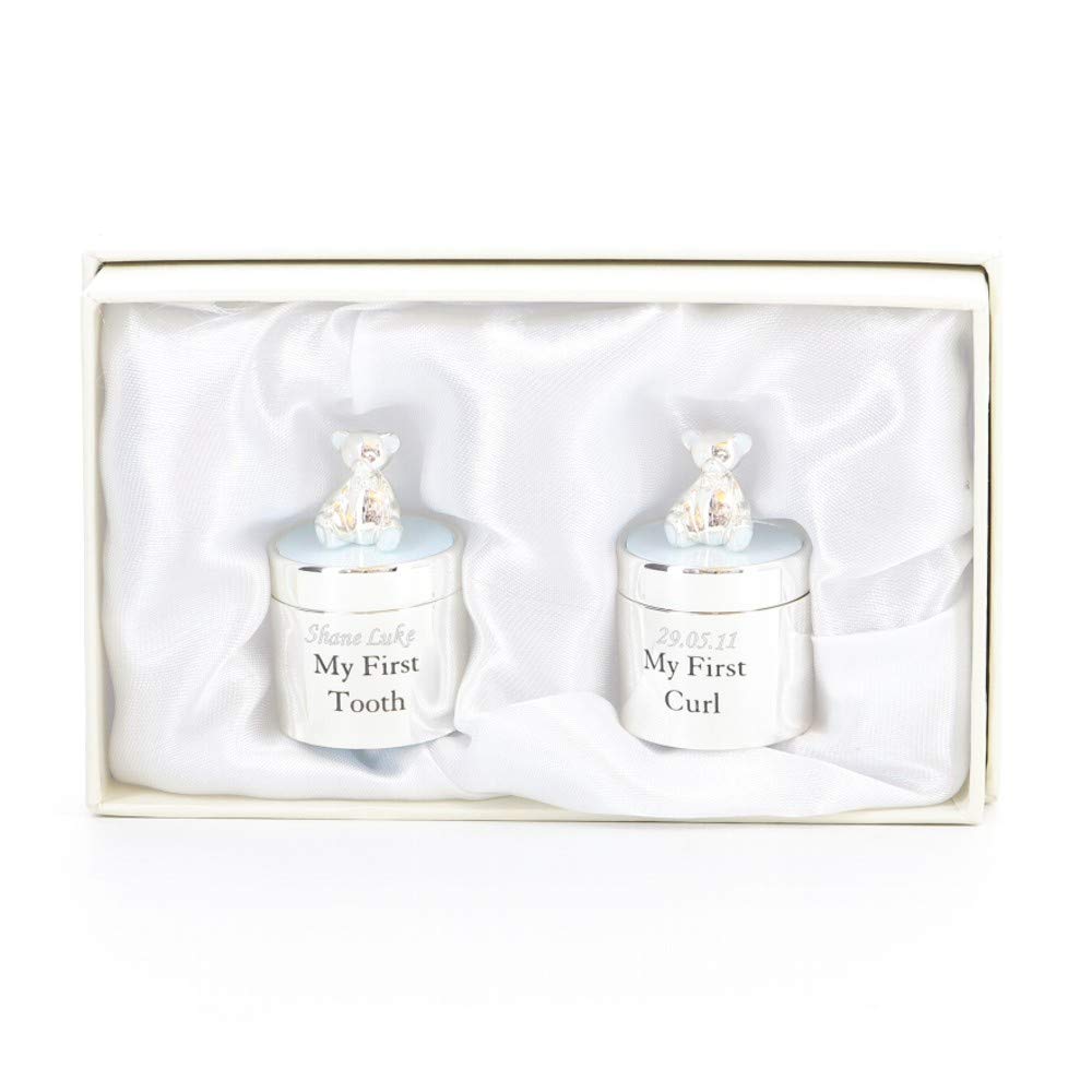 Bambino Silverplated First Tooth & First Curl Box Set - Blue