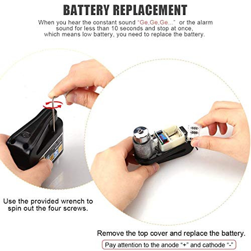 Disc Brake Lock With Alarm | Anti-theft Motorcycle Motorbike Alarm Disc Lock, Waterproof Brake Disc Pouch Wheel Security Lock | 110dB Alarm Sound and 6mm Pin with 5ft Reminder Cable for Motorcycles Bi - Thumbnail 7