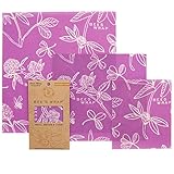 Bee's Wrap Assorted 3 Pack, Eco Friendly Reusable Beeswax Food Wraps, Sustainable, Zero Waste, Plastic Free Alternative for Food Storage - 1 Small, 1 Medium, 1 Large