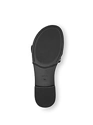Guess Women's ELYZE Flat Sandal, Black/Gold 001, 8.5