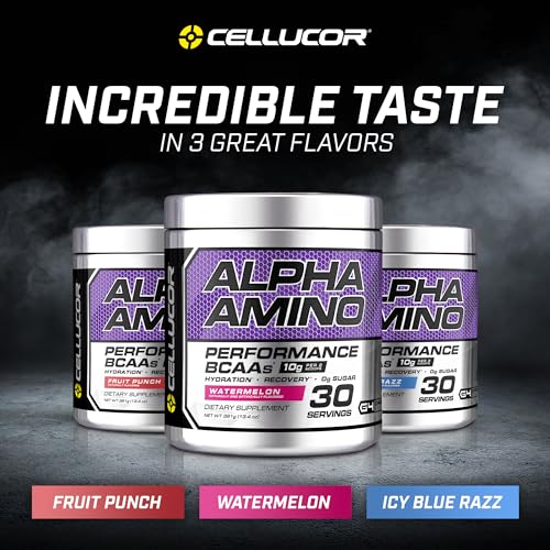 Cellucor Alpha Amino EAA & BCAA Powder | Branched Chain Essential Amino Acids + Electrolytes | Fruit Punch | 30 Servings