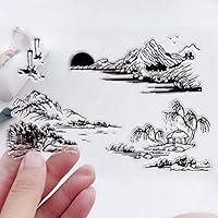 MaGuo Mountains Clear Stamps for DIY Paper Craft Card Making Decoration or Scrapbooking