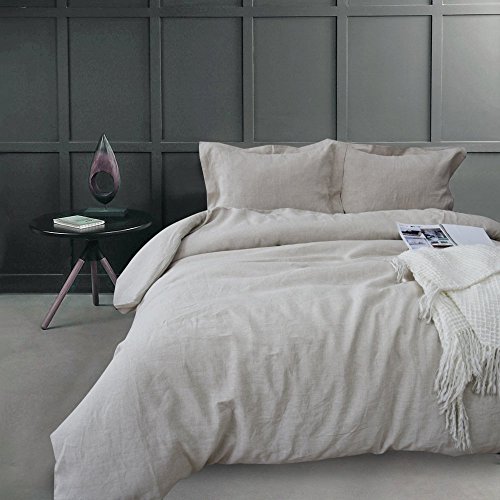 Lausonhouse 100% Linen Duvet Cover Set - King - Natural