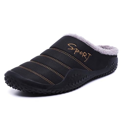 Zapatillas Hombre Invierno Pantuflas Caliente Casa Slippers Algodón Interior Al Aire Libre Zapatos Negro Azul 39 48 BK43