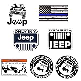 GTOTd Stickers for Jeep TJ Side Panel Logo (7-PCS) 4x4'' Jeep Sticker Bumper Stickers Vinyl Decal Sticker Pack
