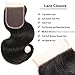 brazilian virgin hair body wave human hair bundles with free part lace closure