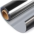 HIDBEA One Way Window Film, Daytime Privacy Sun Blocking Reflective Window Film No Glue Static Cling Heat Control Window Tinting Film for Home and Office, Black Silver, 17.5 x 78.7 Inch