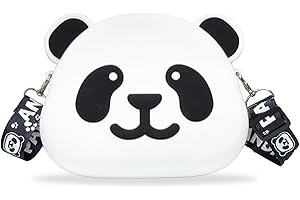 PHENNFUSION Cute Panda Silicone Crossbody Purse Small Satchel Shoulder Bag Handbag Purse for Women Mini Bag for 3 4 5 6 7 8 Year Old Girls Kids Toys Toddler (White Panda, big)